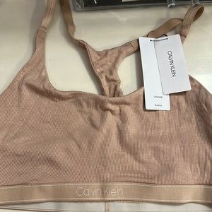 Calvin Klein bralette. NWT. Racerback. Cotton with stretch. Large